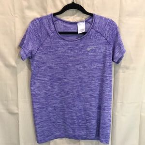 Nike Dri Fit Purple Heather Pattern Scoopneck Top
